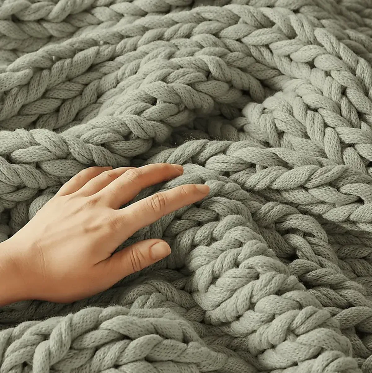 Apenzell Light Gray Throw Blanket