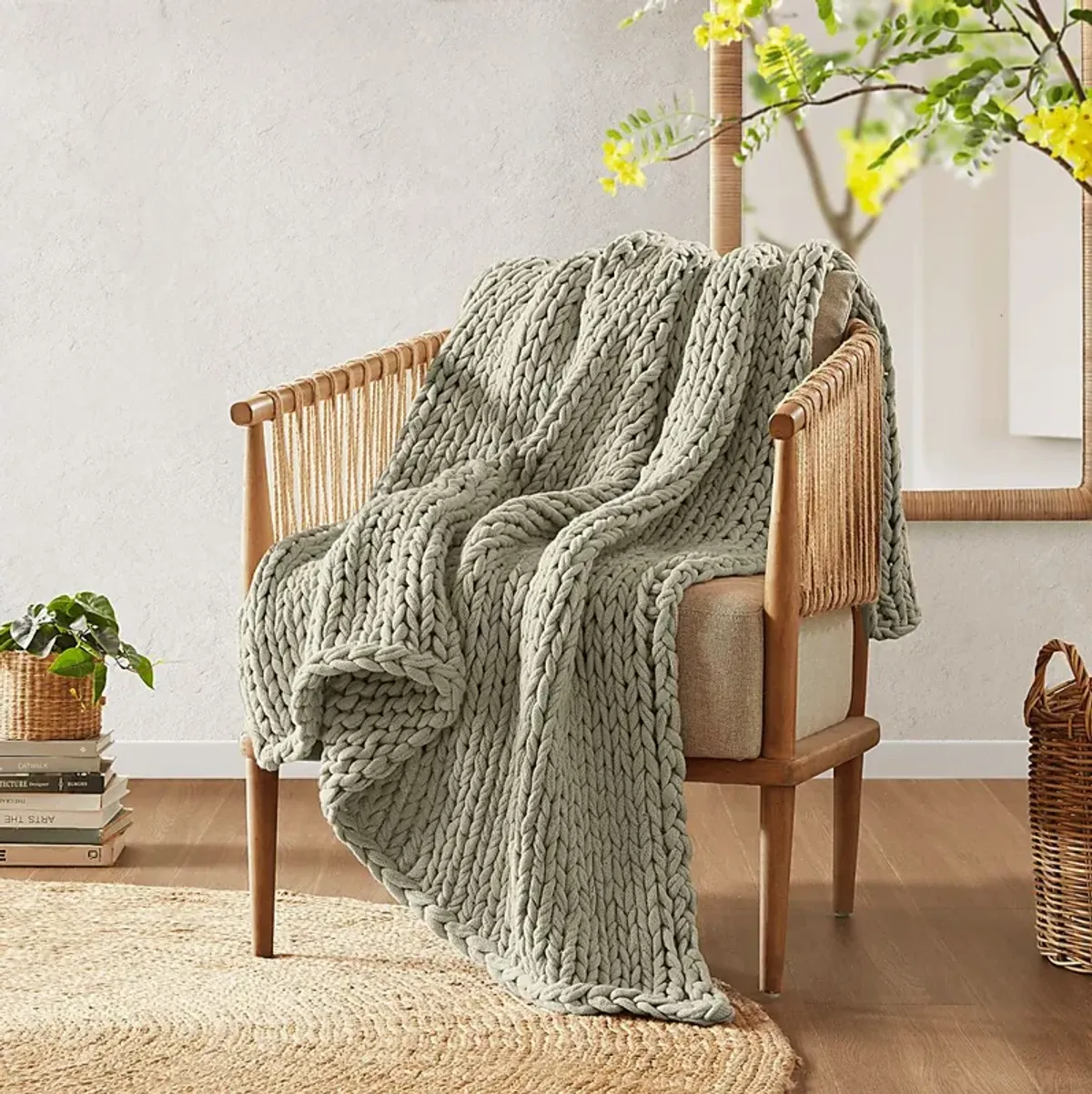 Apenzell Light Gray Throw Blanket