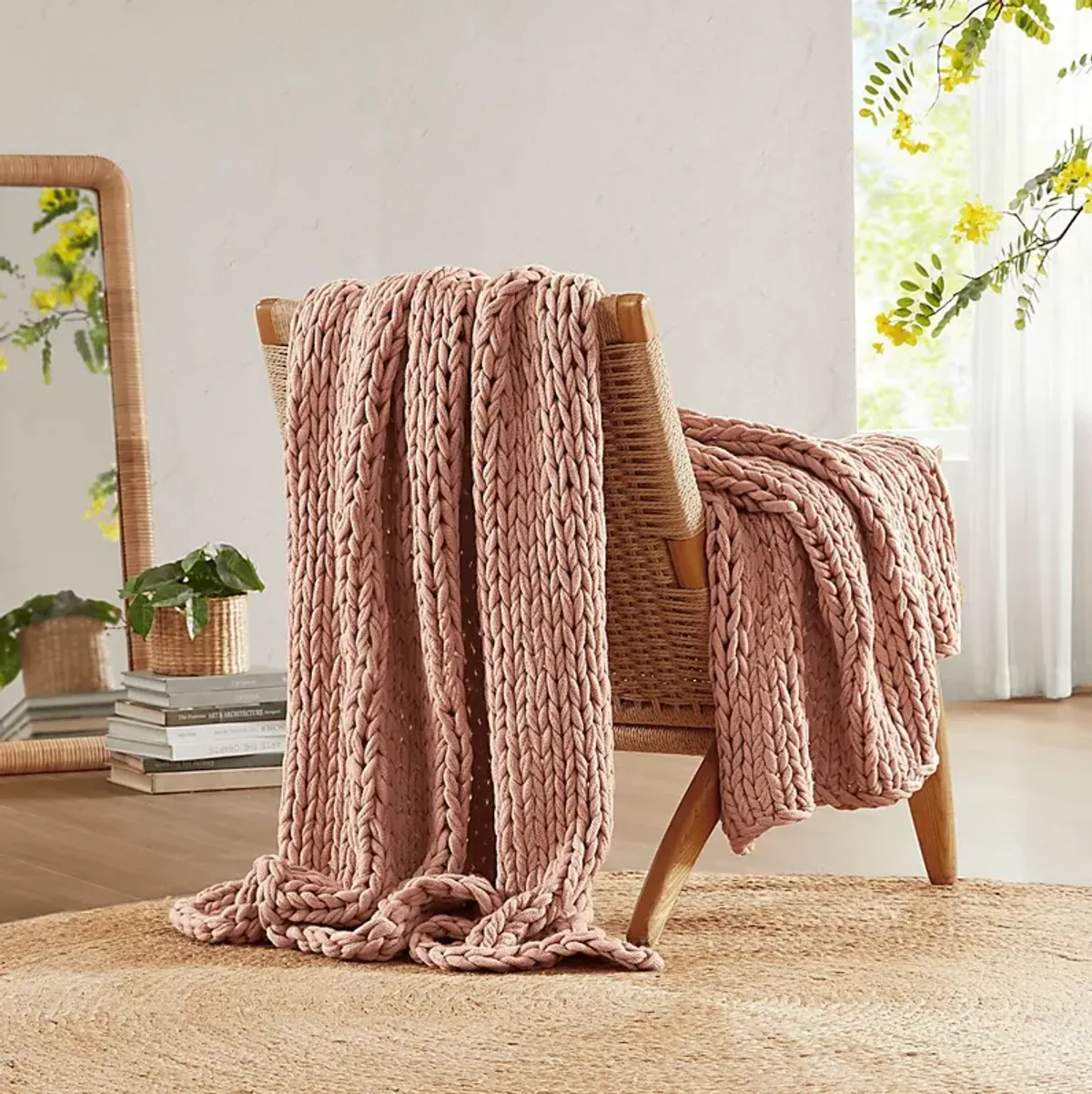 Apenzell Blush Throw Blanket