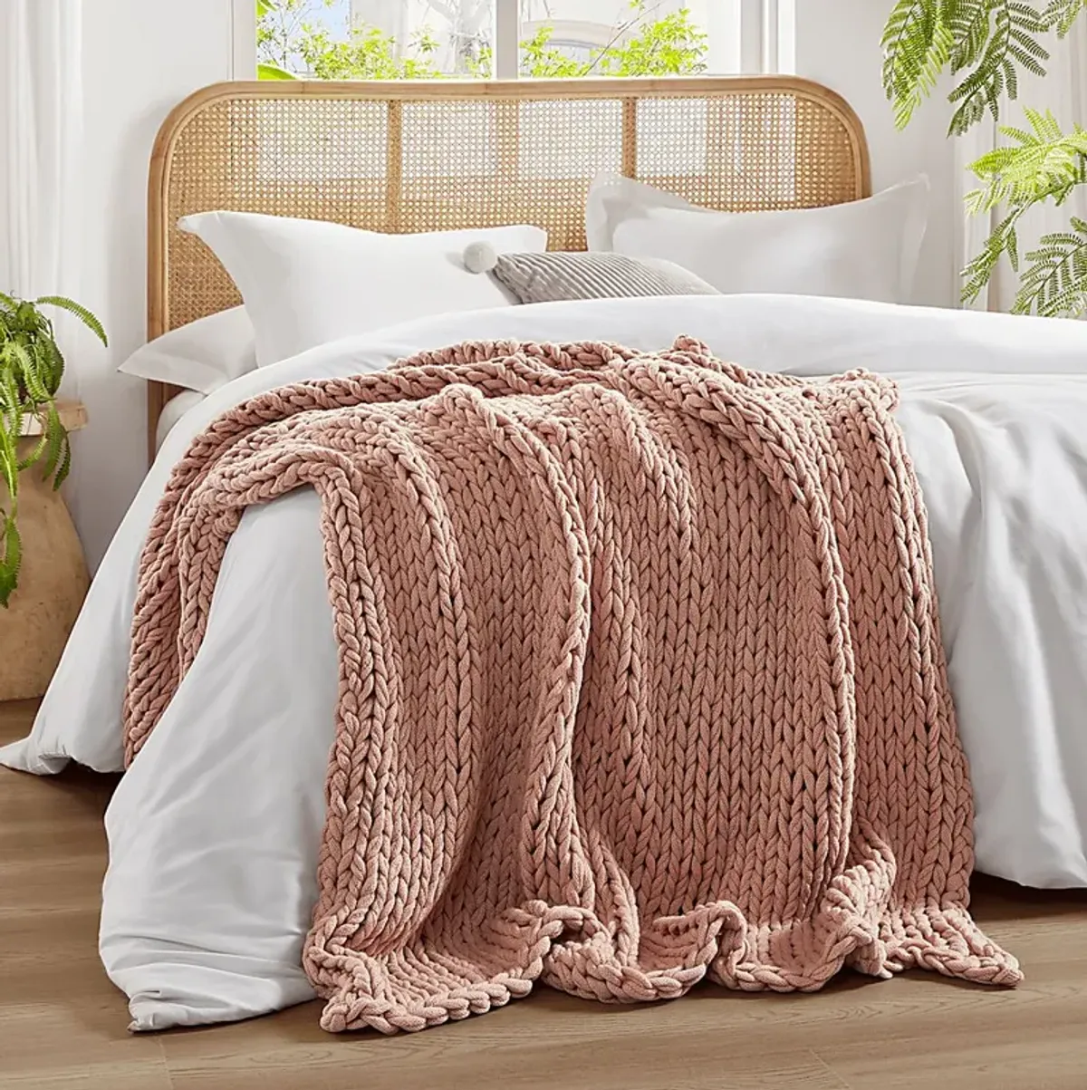 Apenzell Blush Throw Blanket