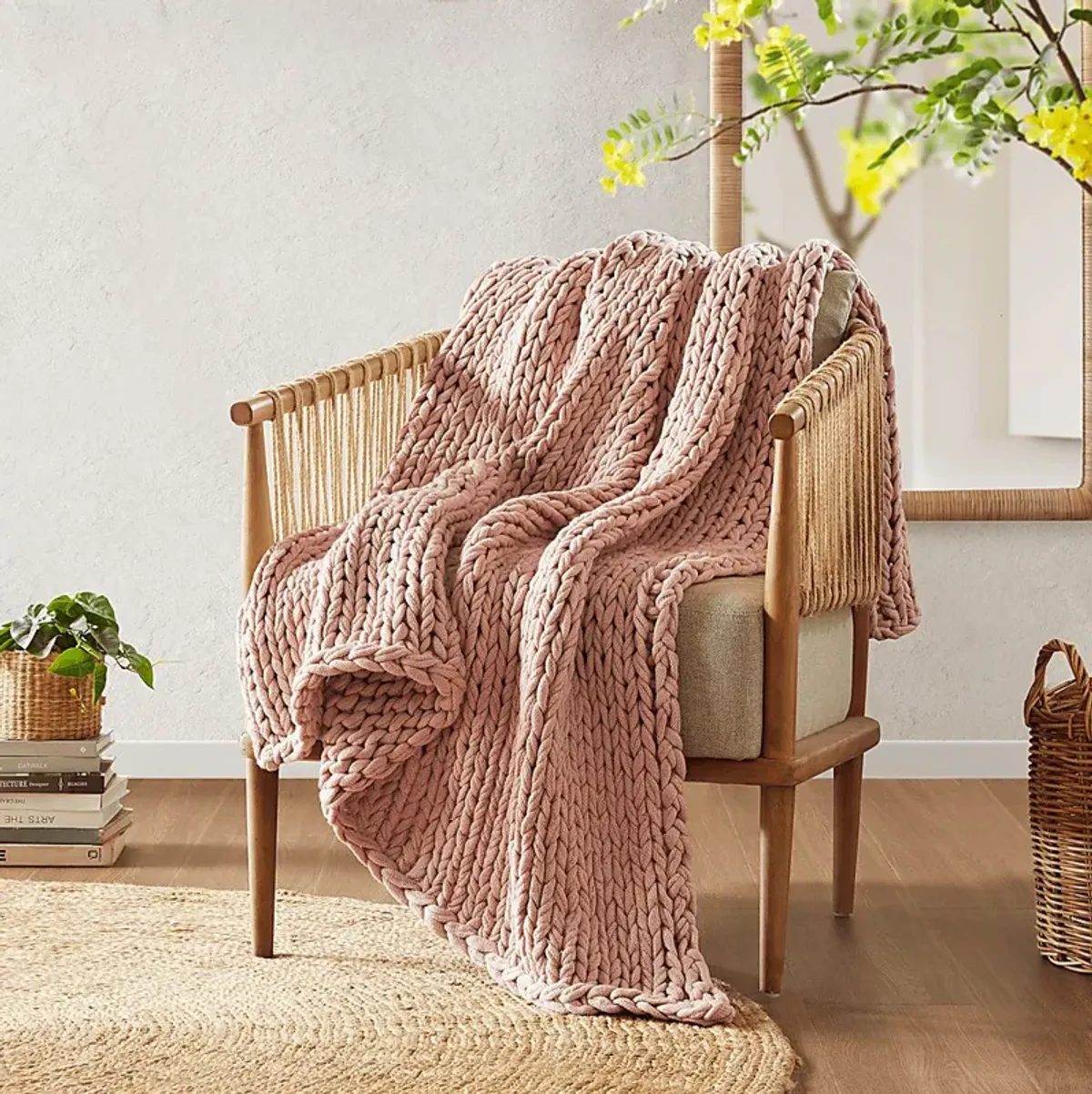 Apenzell Blush Throw Blanket