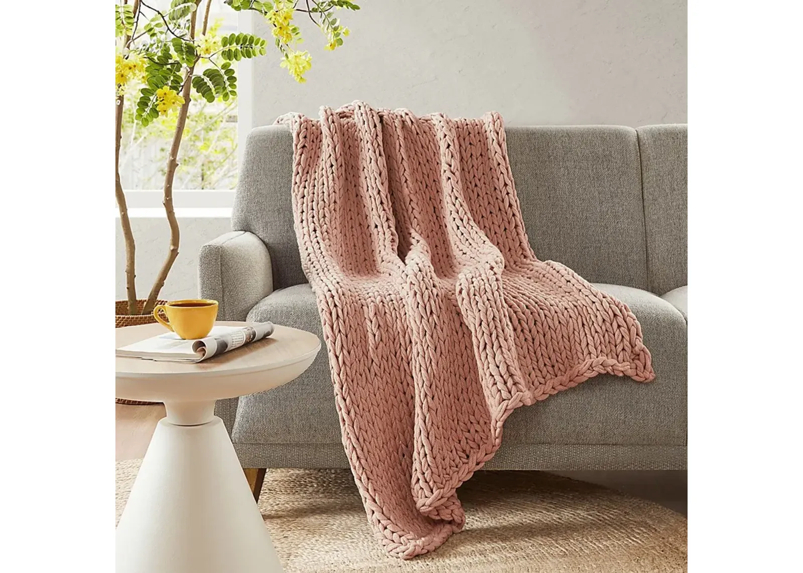 Apenzell Blush Throw Blanket