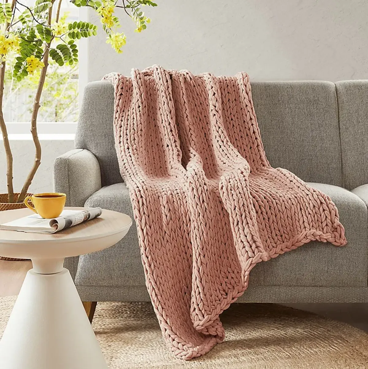 Apenzell Blush Throw Blanket