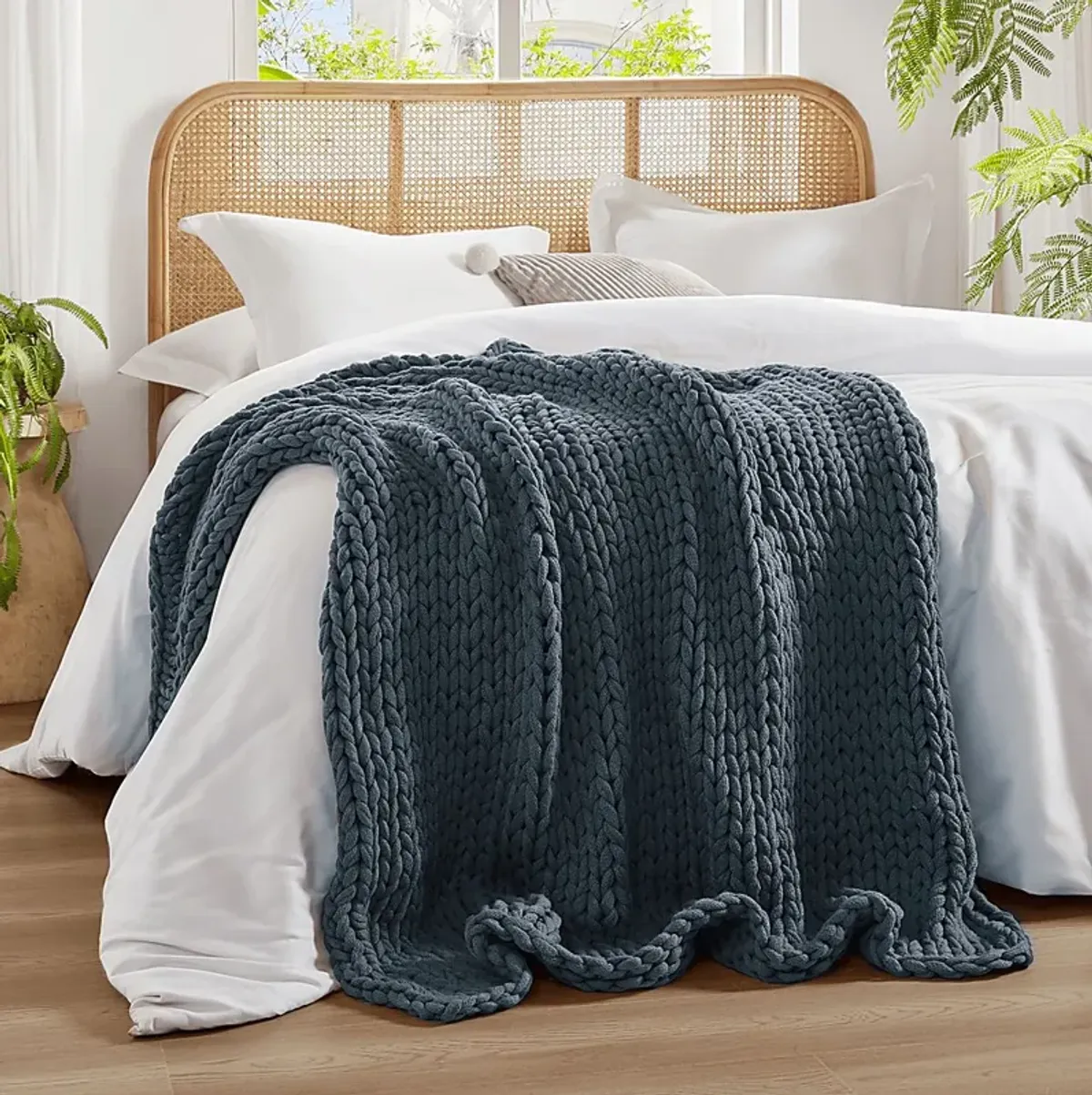 Apenzell Blue Throw Blanket