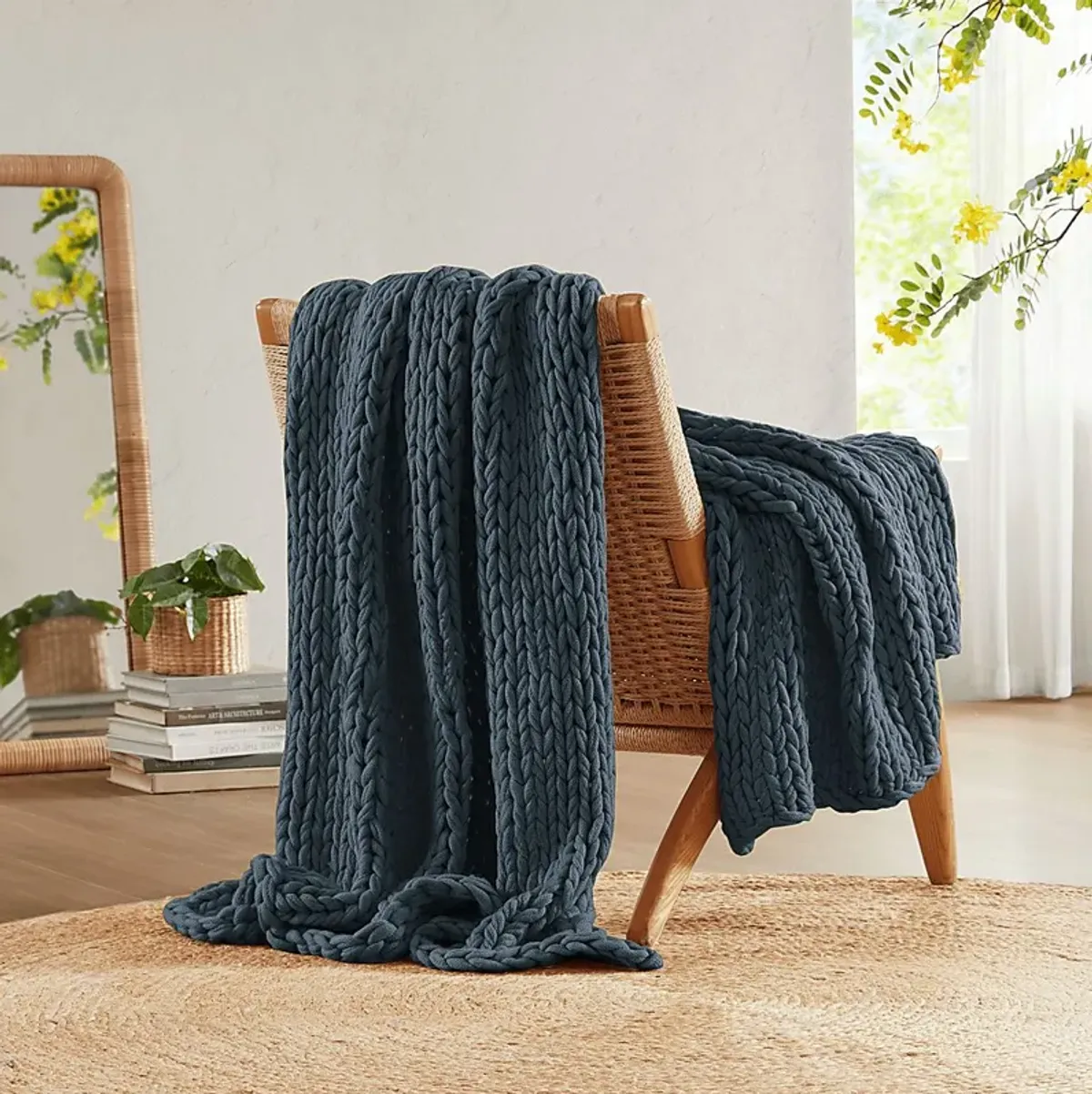 Apenzell Blue Throw Blanket