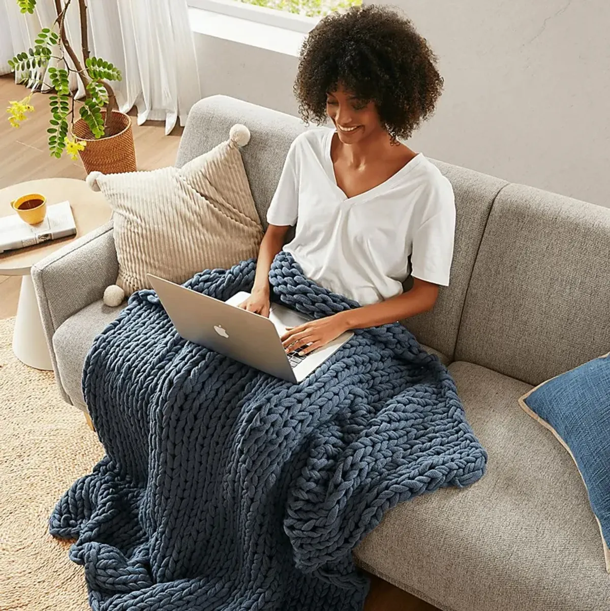 Apenzell Blue Throw Blanket