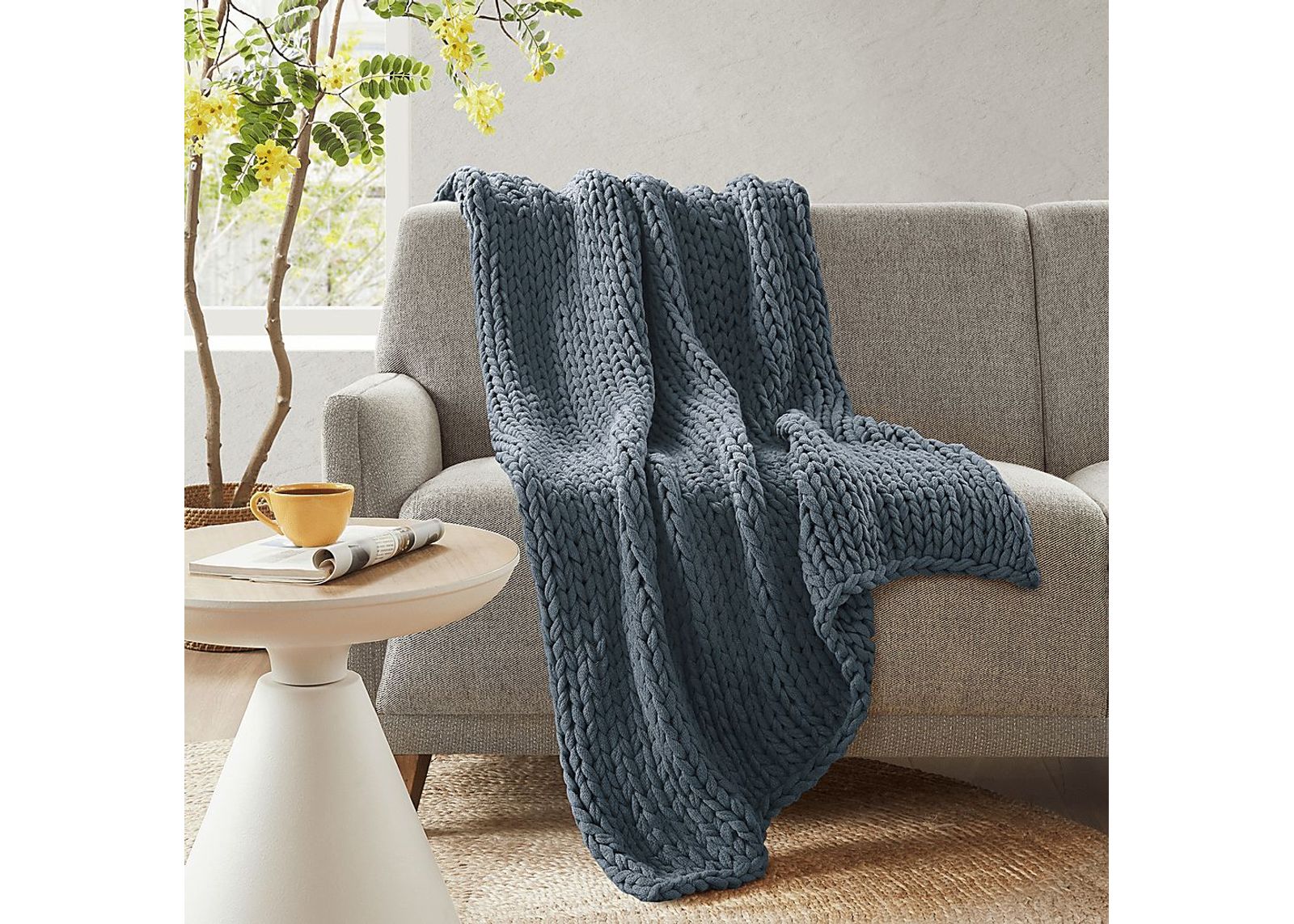 Apenzell Blue Throw Blanket