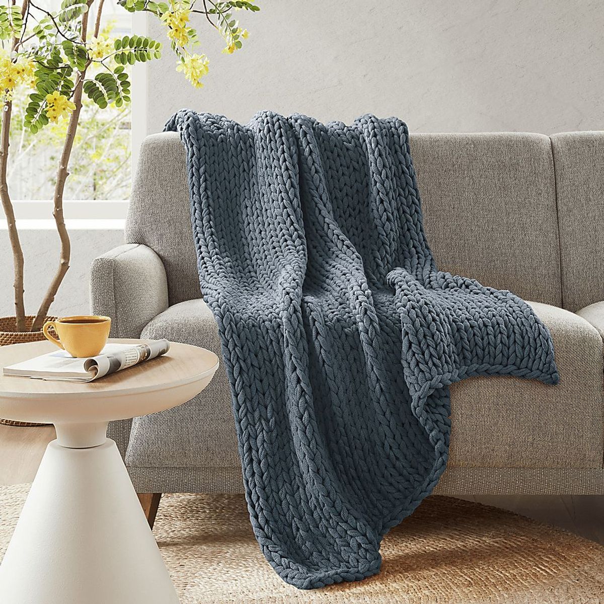 Apenzell Blue Throw Blanket