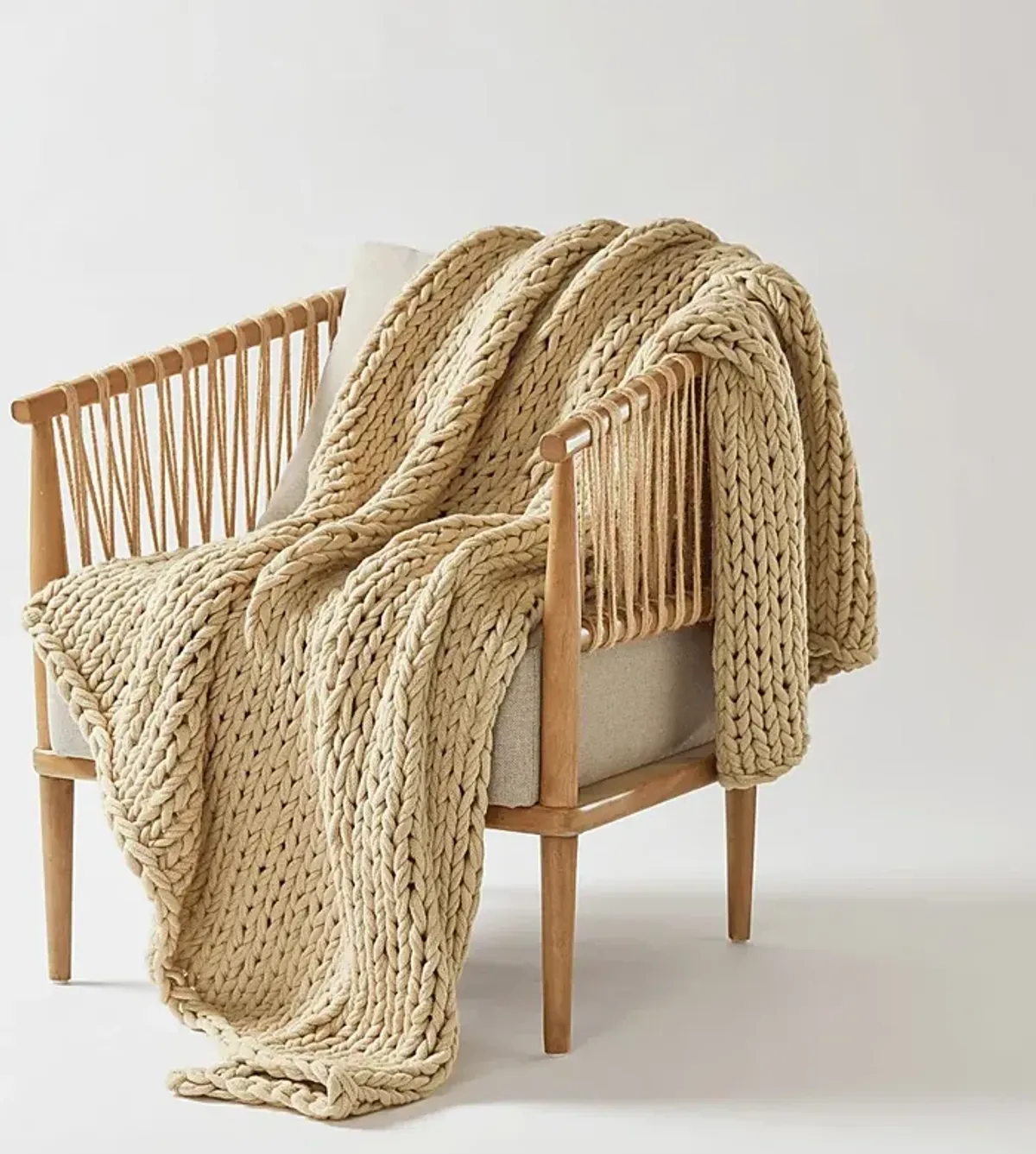Apenzell Tan Throw Blanket
