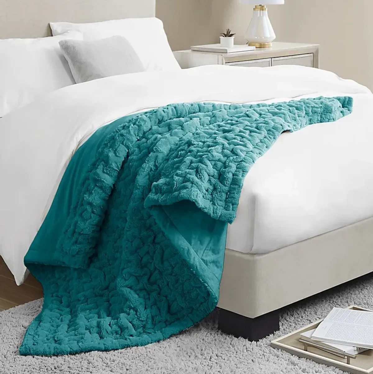 Balleyduff Teal Throw Blanket