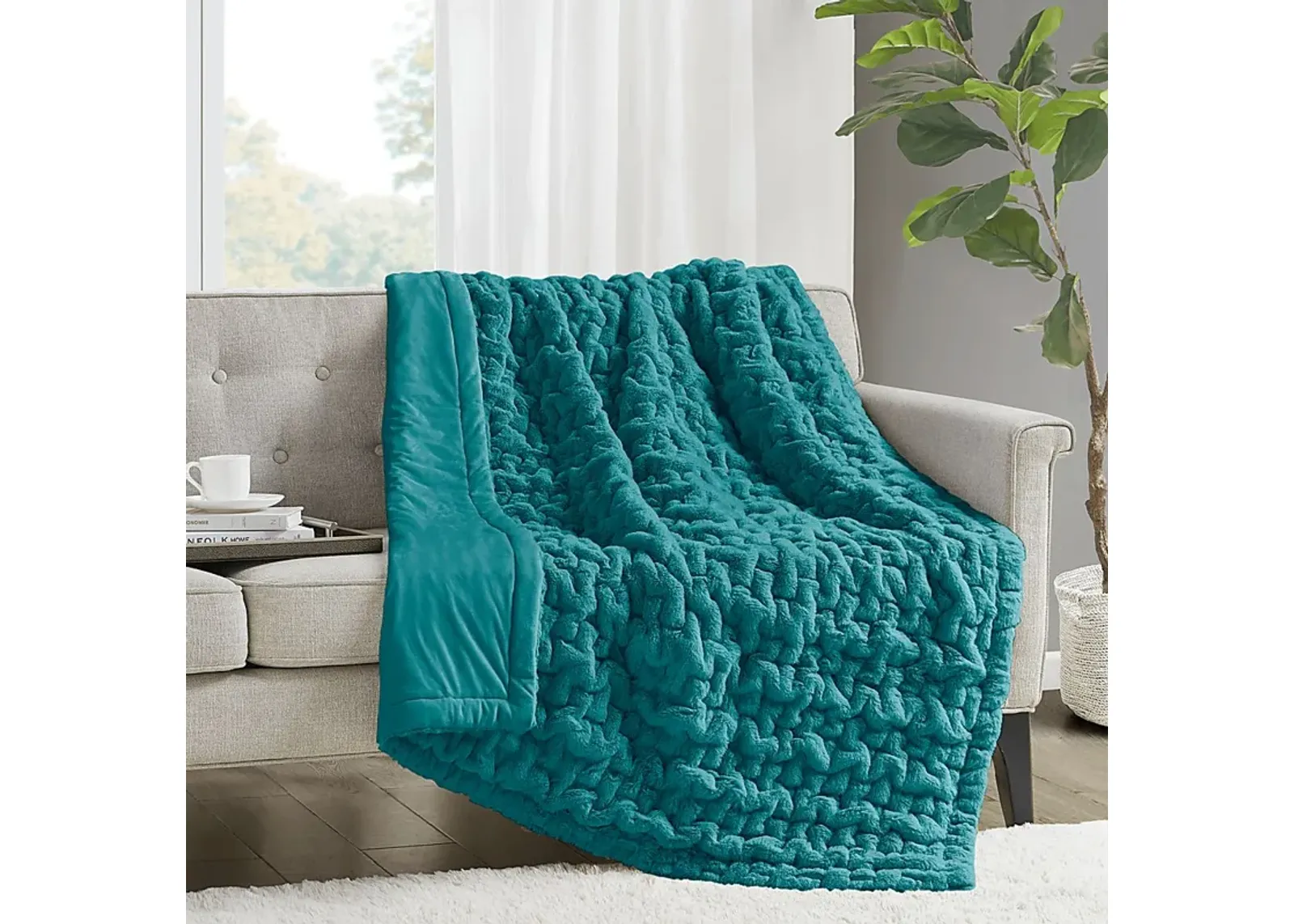 Balleyduff Teal Throw Blanket