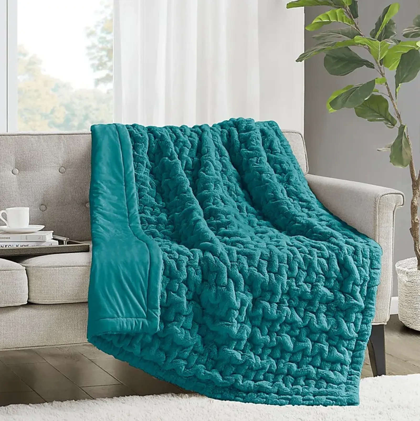 Balleyduff Teal Throw Blanket