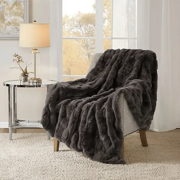 Aspermont Dark Gray Throw Blanket