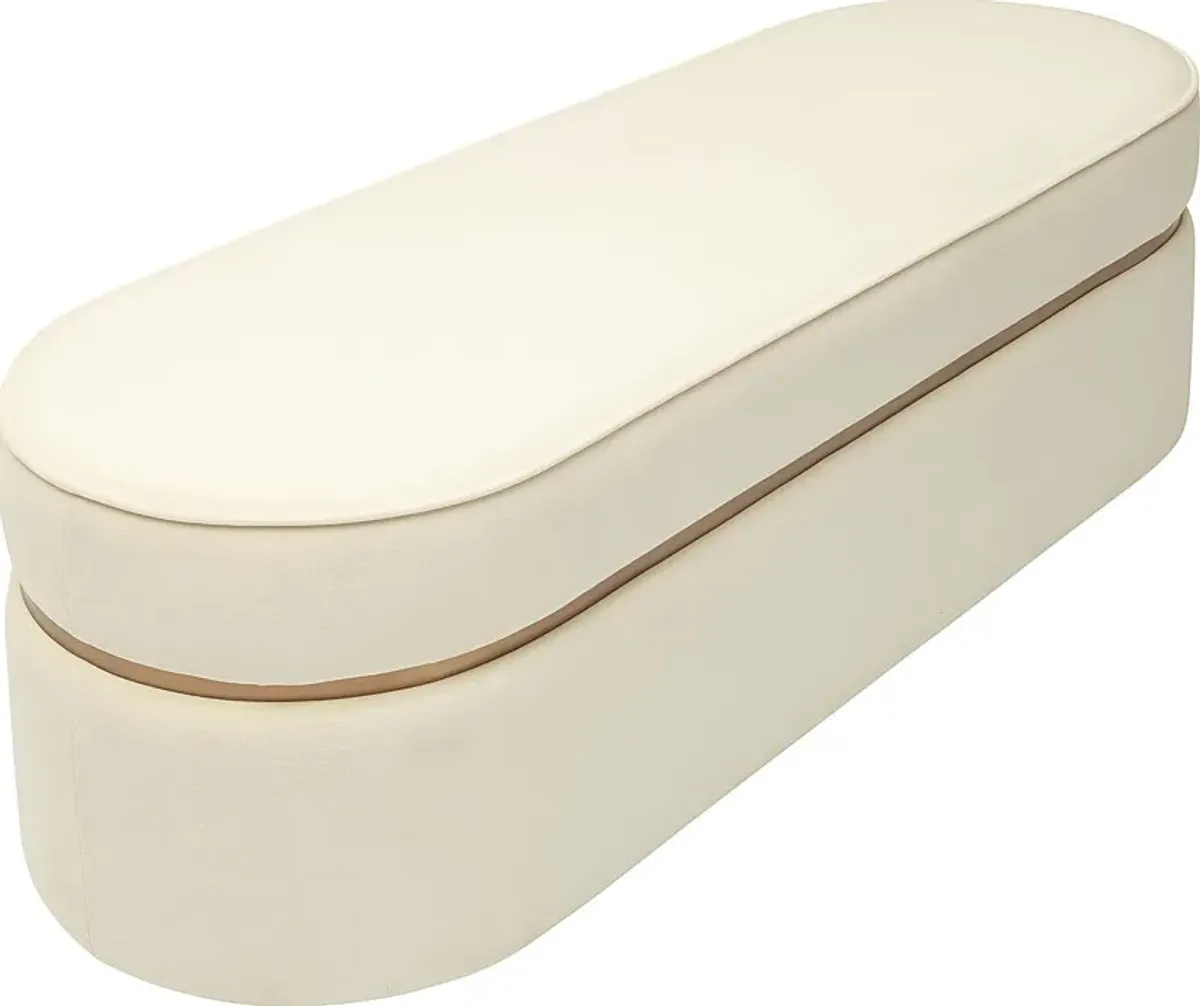 Yoalana Cream Accent Bench