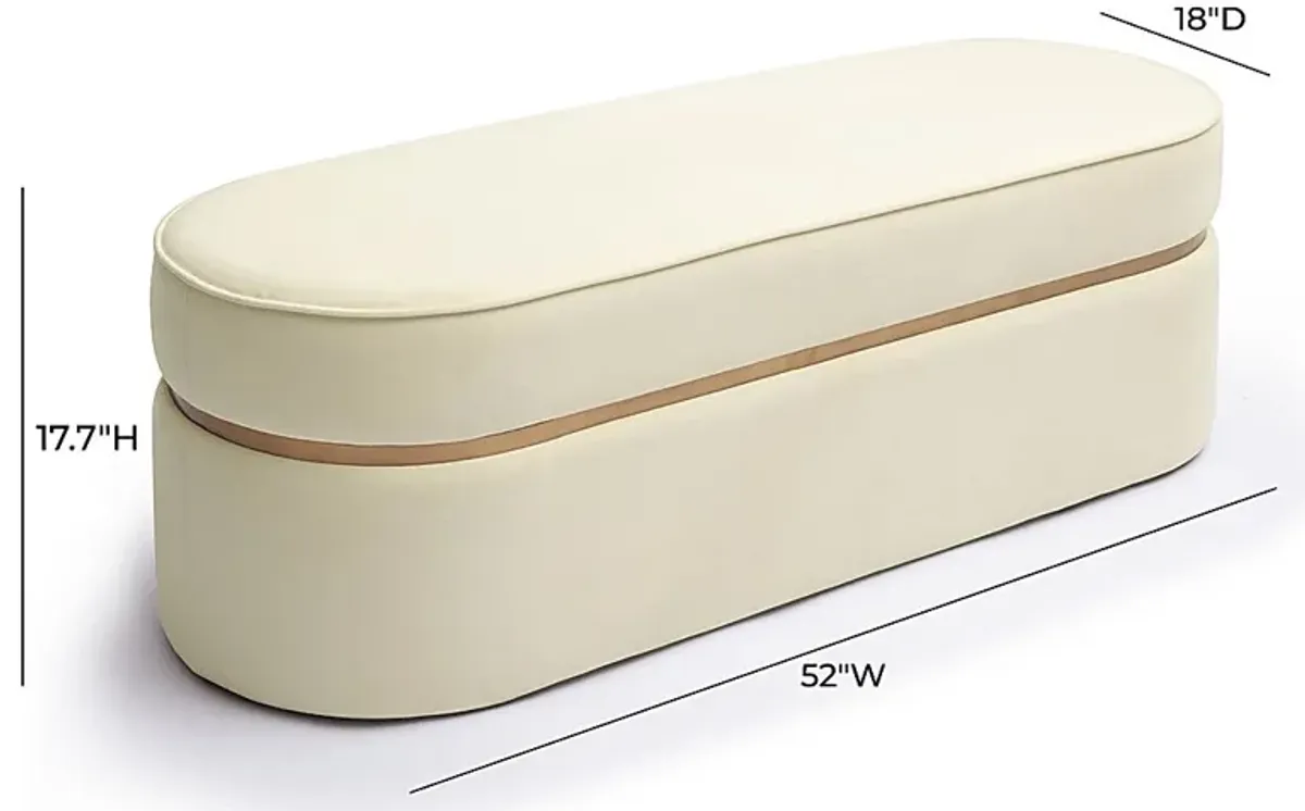 Yoalana Cream Accent Bench