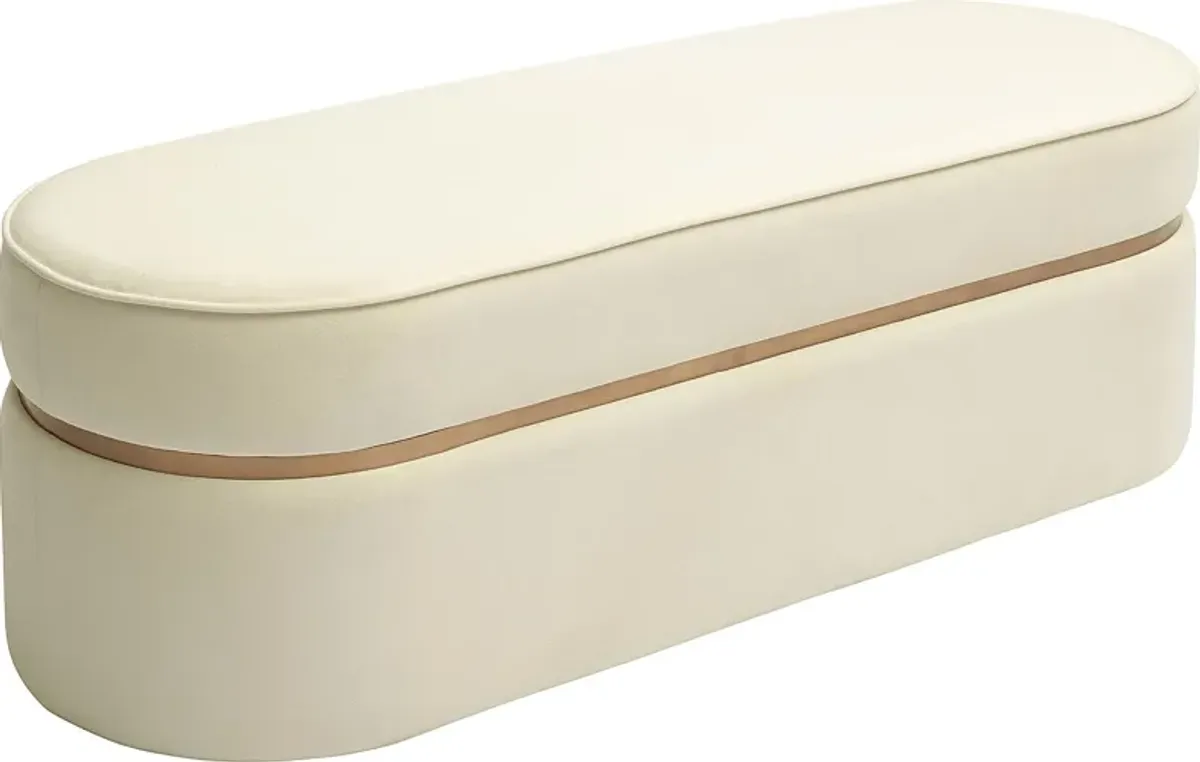 Yoalana Cream Accent Bench