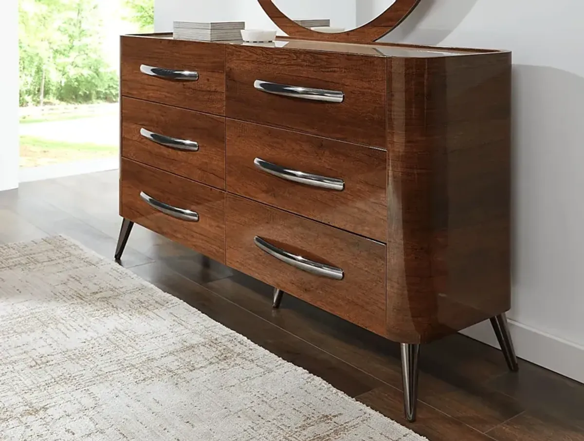 Jenner Walnut 5 Pc Queen Upholstered Bedroom