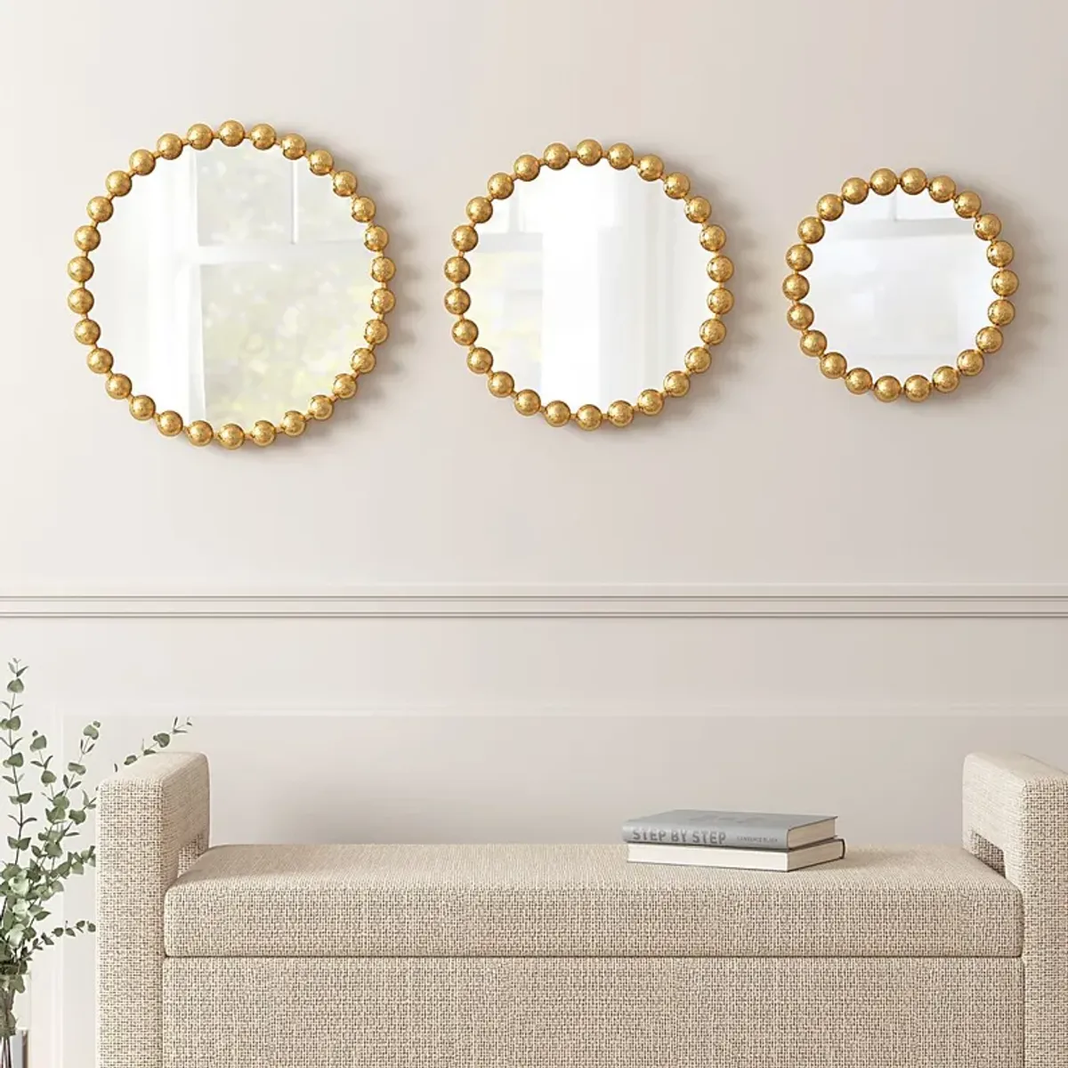 Elecoms Gold Mirror, Set of 3