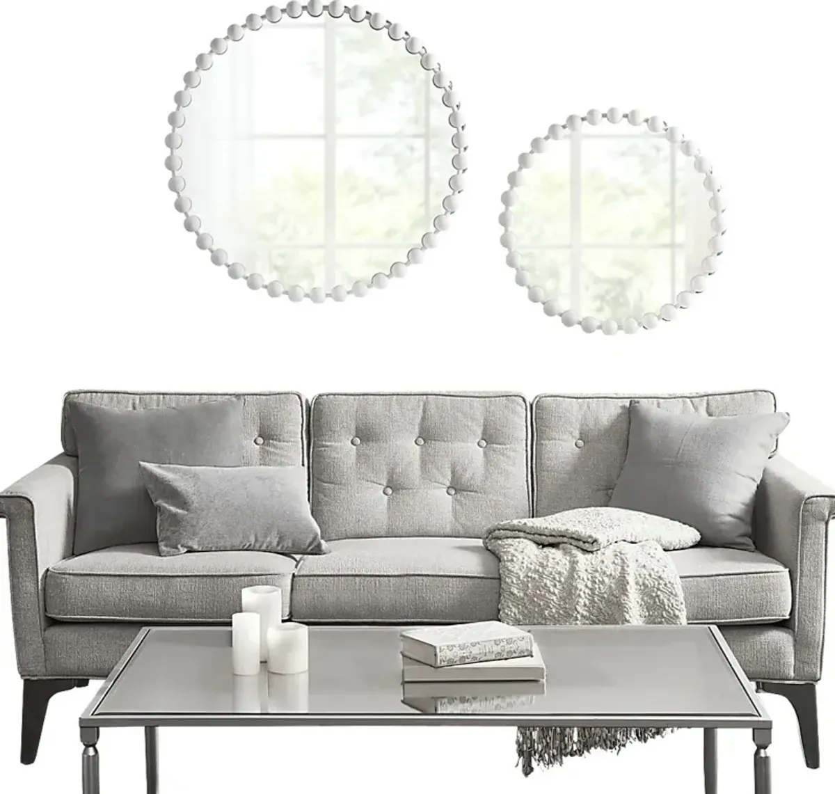 Elecoms White Large Mirror