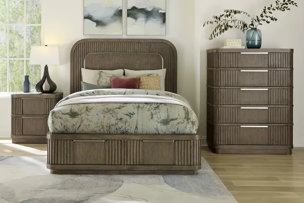 Sausalito Brown 5 Pc Queen Storage Bedroom