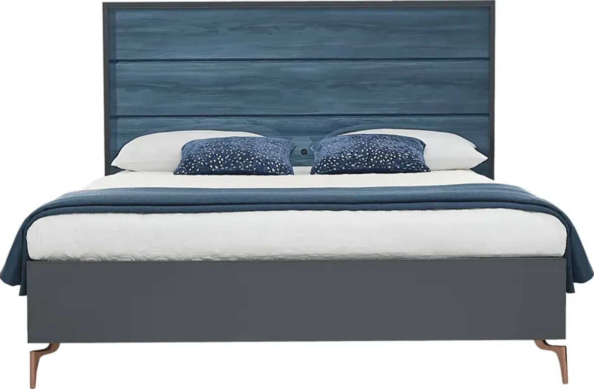 Esmedira Blue 5 Pc King Panel Bedroom