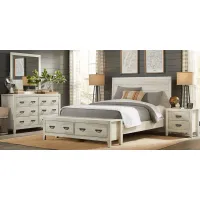 Palm Grove White 7 Pc Queen Storage Bedroom