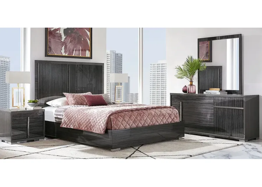 Luxe Point Black 5 Pc King Panel Bedroom