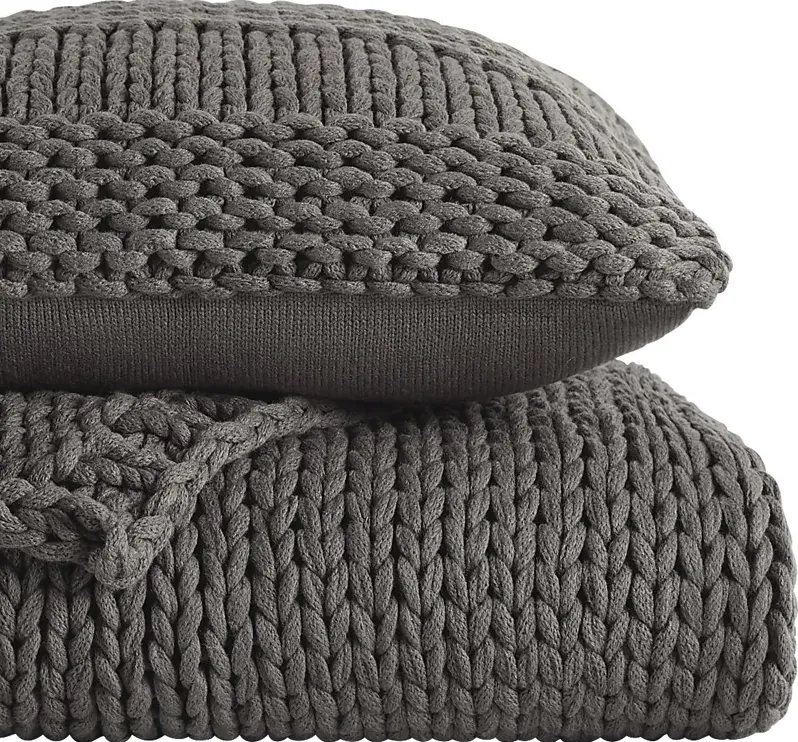 Goldriver Gray Throw Blanket Set