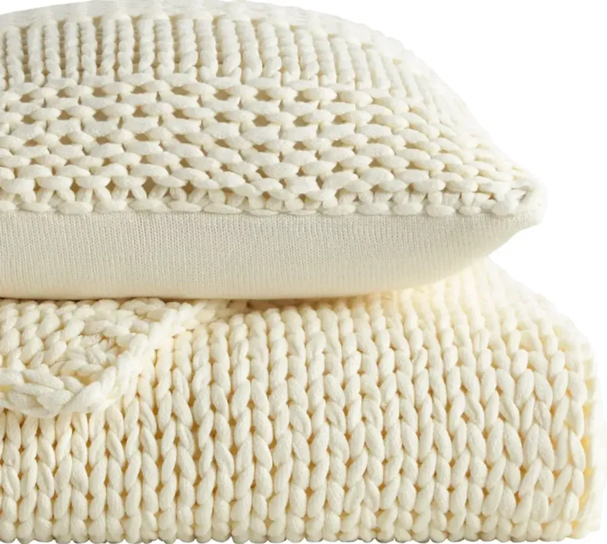 Goldriver Ivory Throw Blanket Set