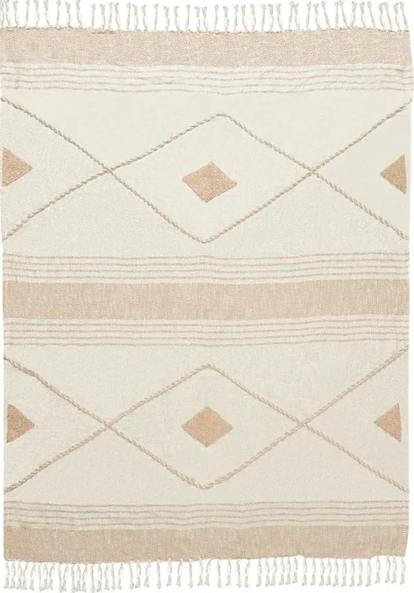 Allico Beige Throw Blanket