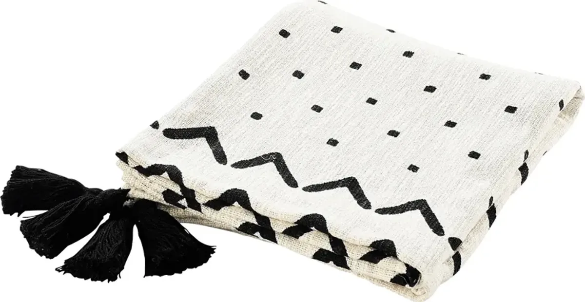 Hookstone I Black Throw Blanket