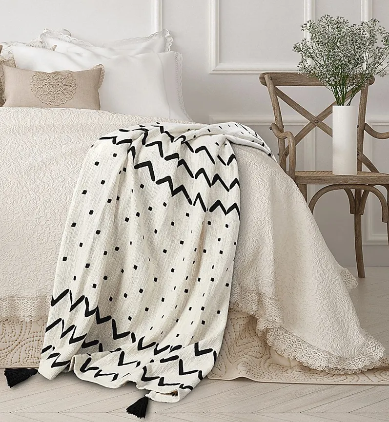 Hookstone I Black Throw Blanket