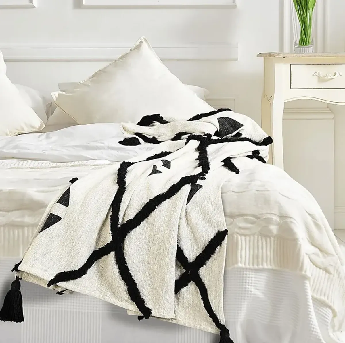 Hookstone III Black Throw Blanket