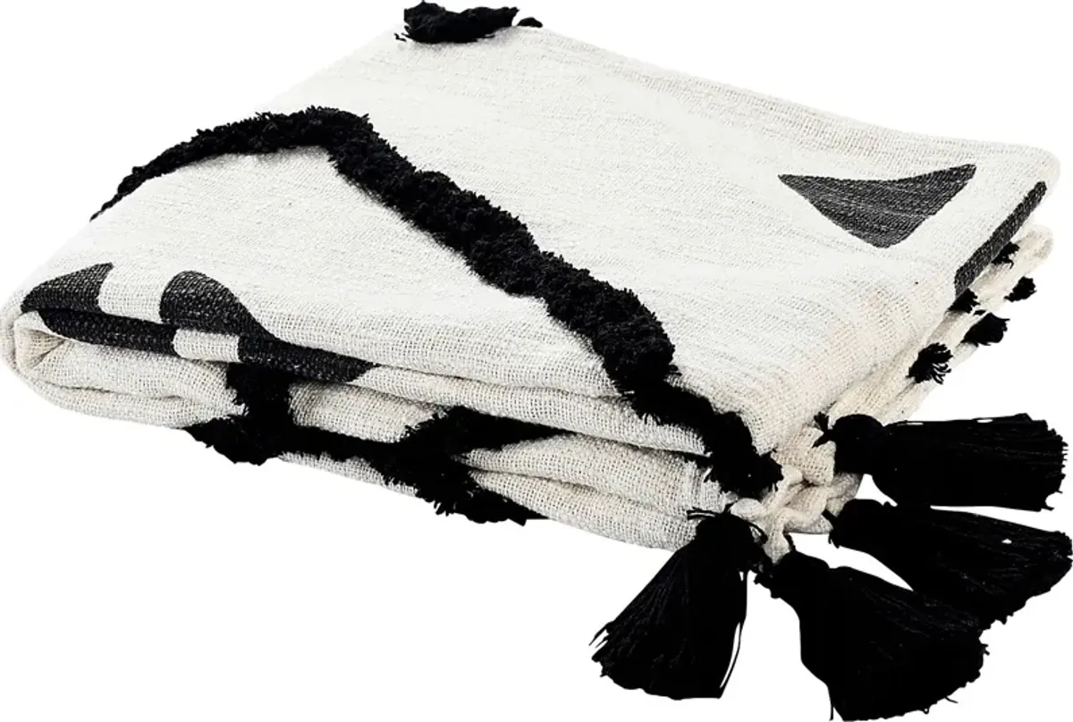 Hookstone III Black Throw Blanket