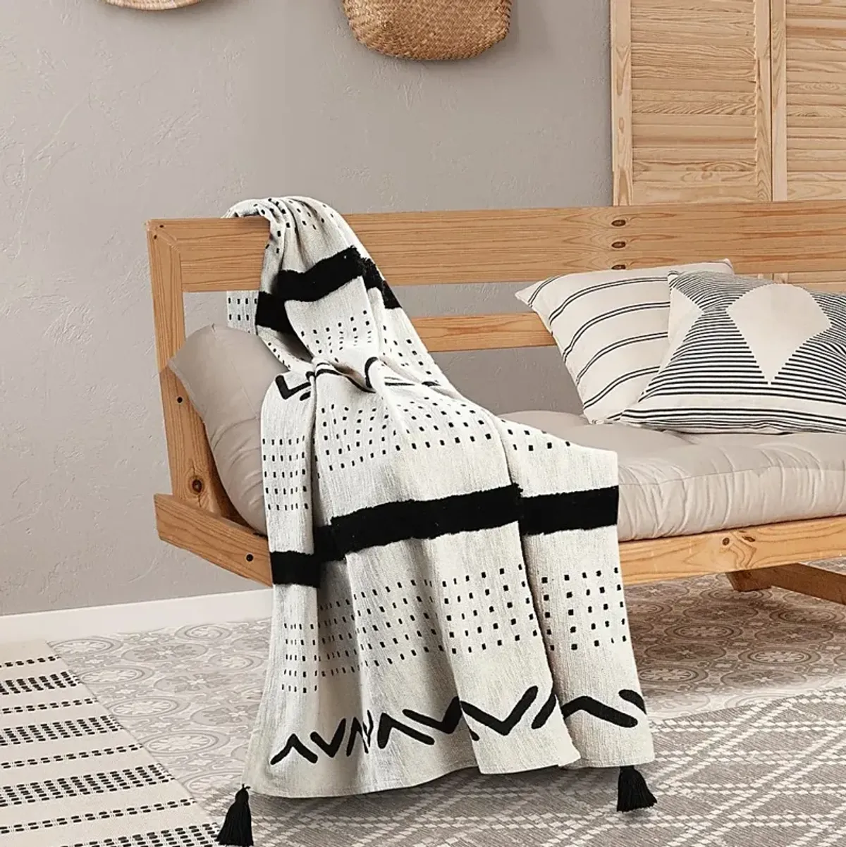 Hookstone IV Black Throw Blanket