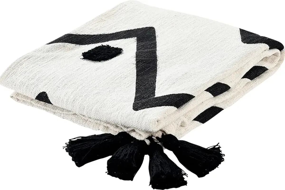 Hookstone VII Black Throw Blanket