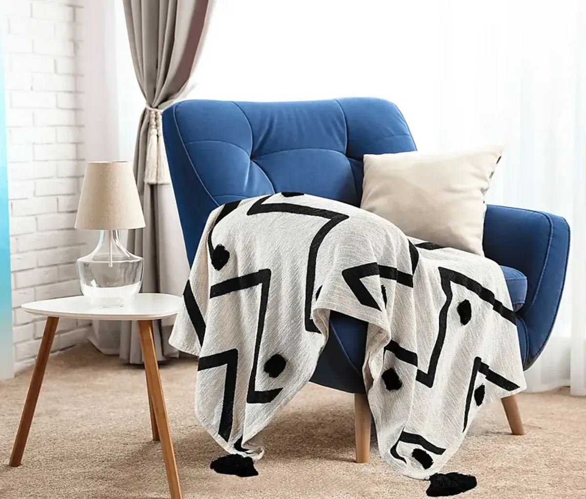 Hookstone VII Black Throw Blanket