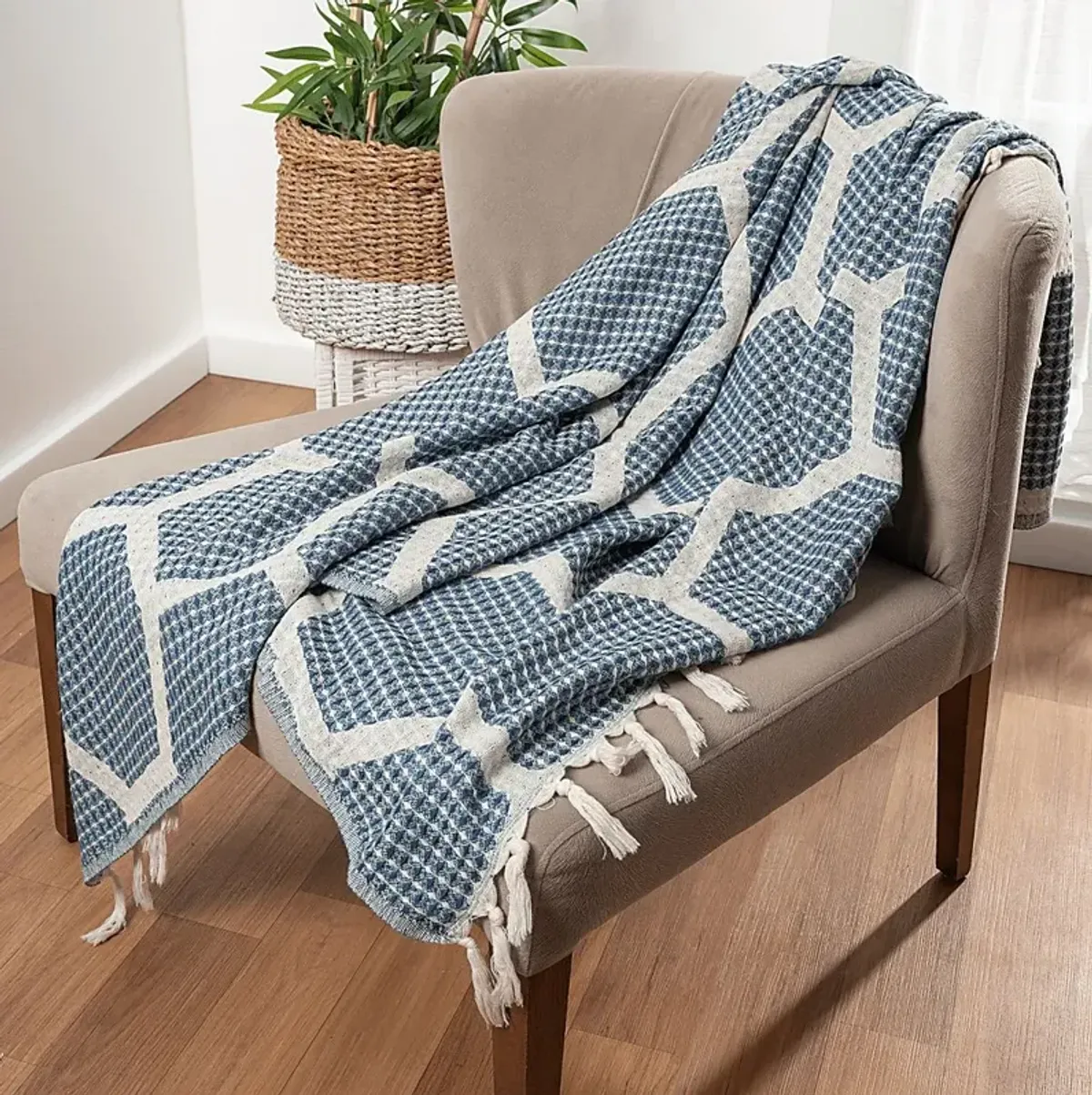 Woodgaler Blue Throw Blanket