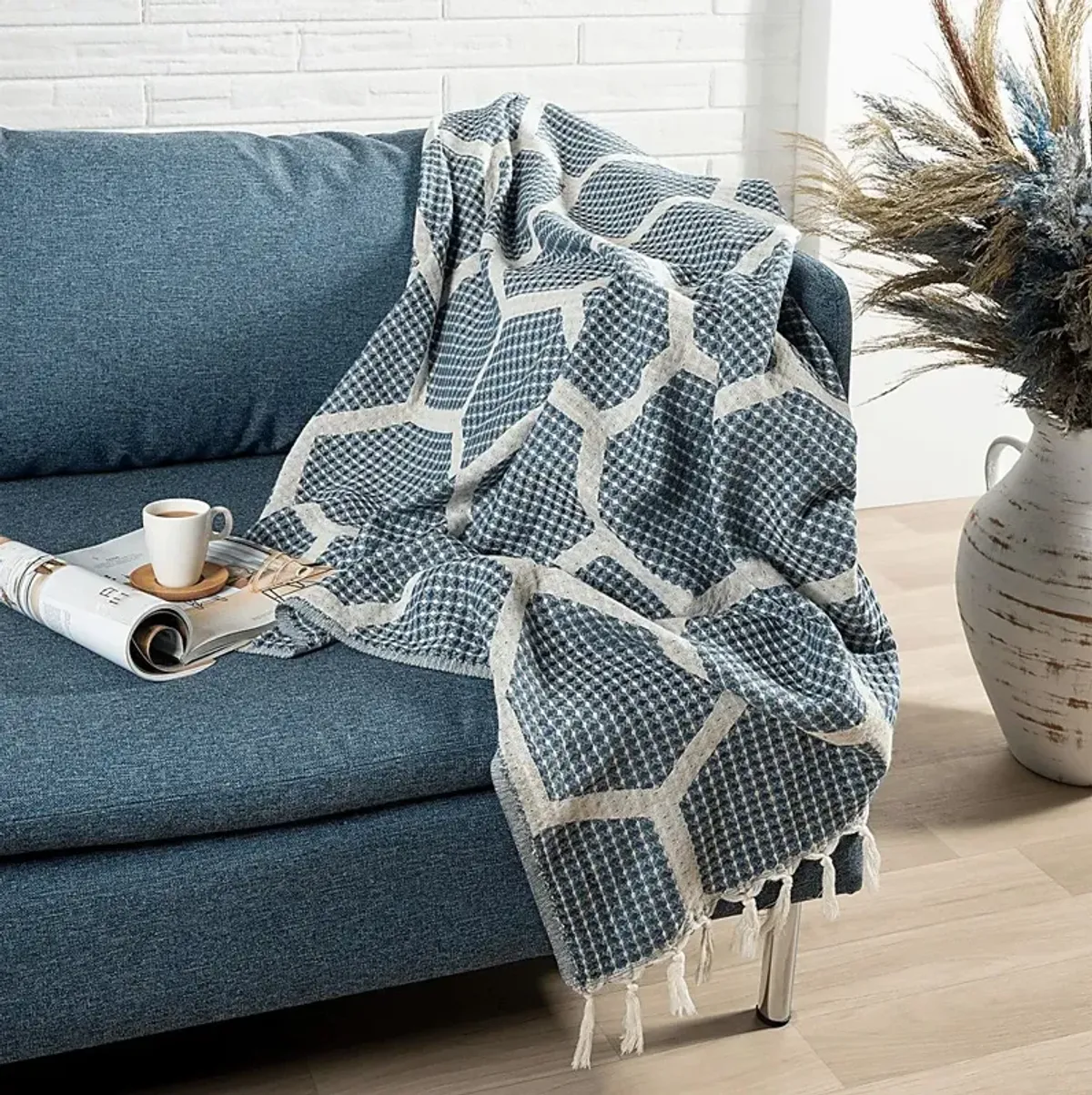 Woodgaler Blue Throw Blanket