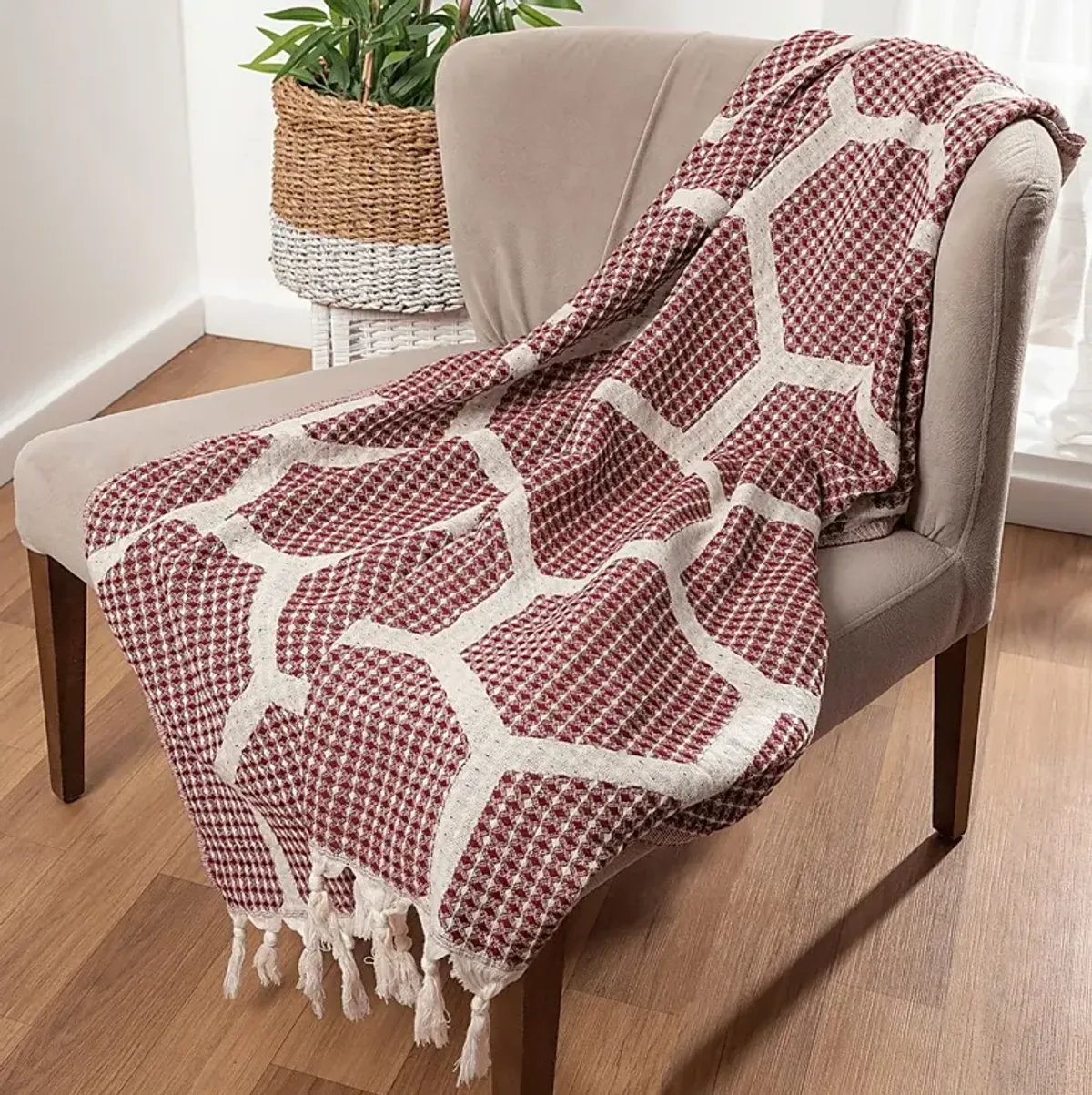 Woodgaler Red Throw Blanket