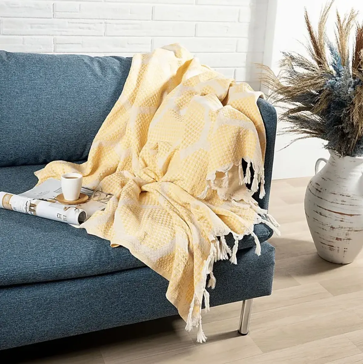 Woodgaler Yellow Throw Blanket