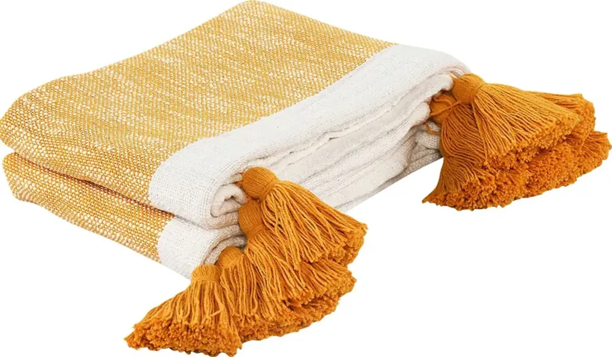 Wargol Yellow Throw Blanket