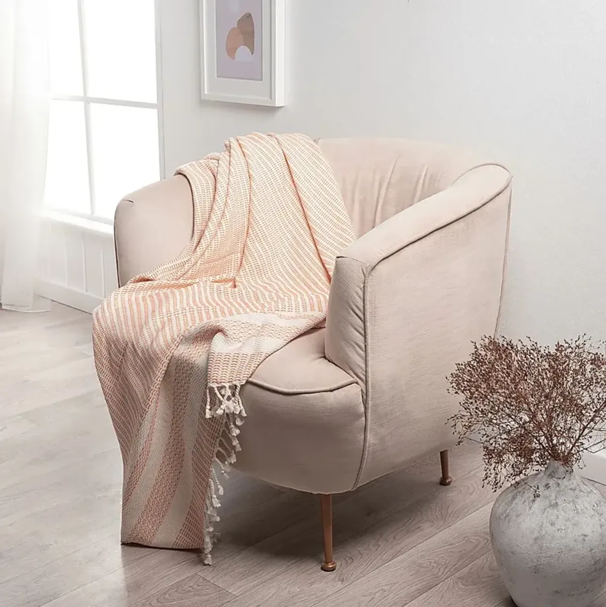 Petalwell Orange Throw Blanket