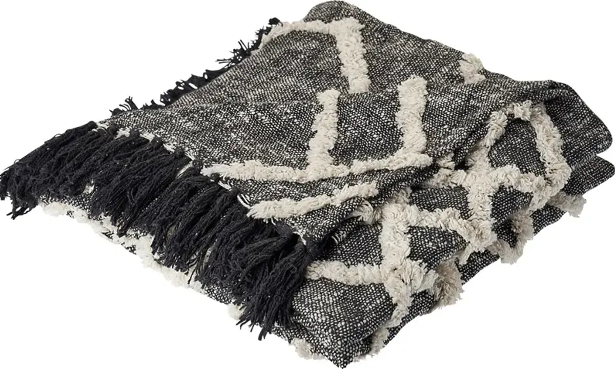 Fluxarts Black Throw Blanket