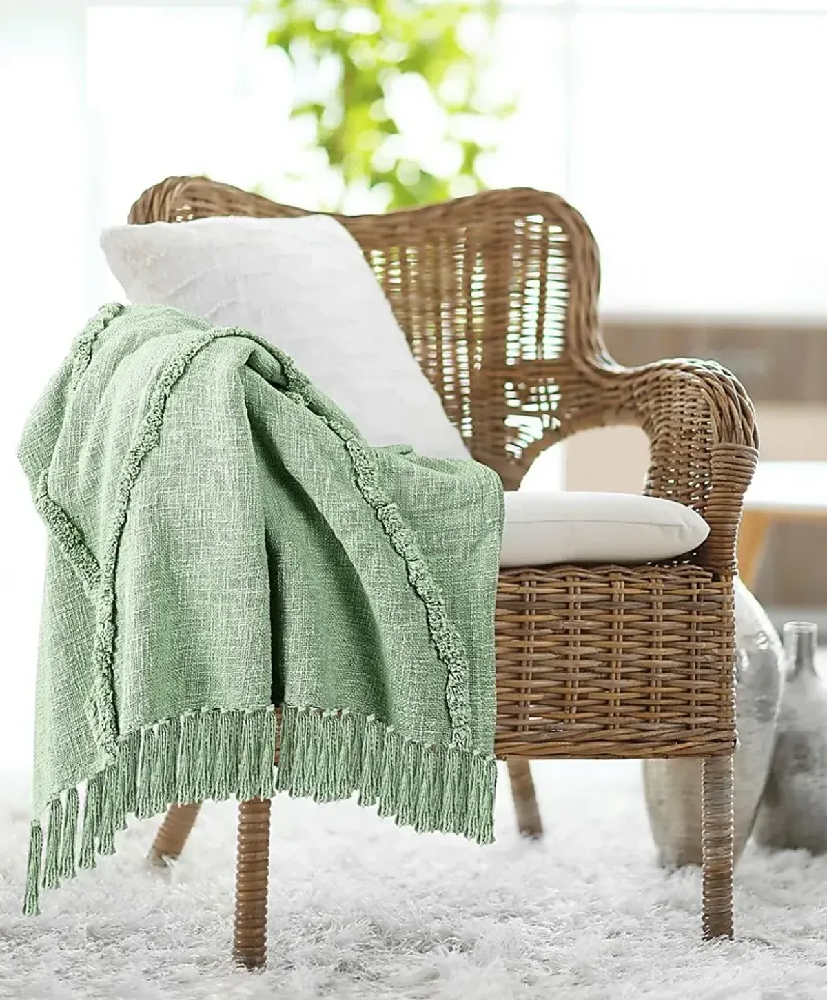 Peachwell Green Throw Blanket