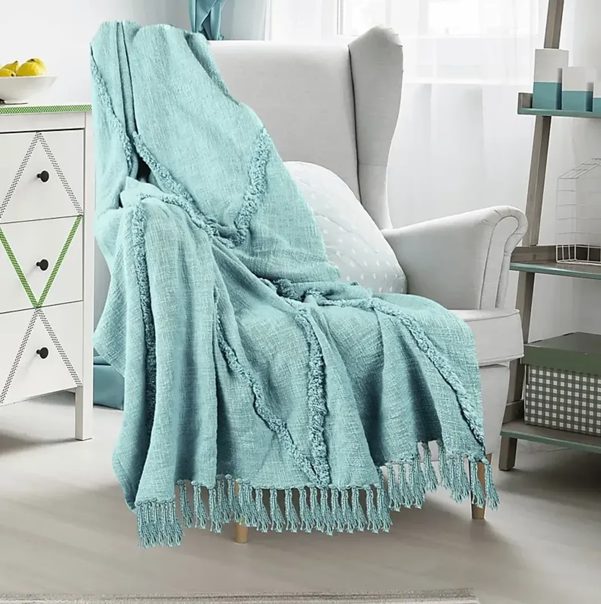 Peachwell Aqua Throw Blanket