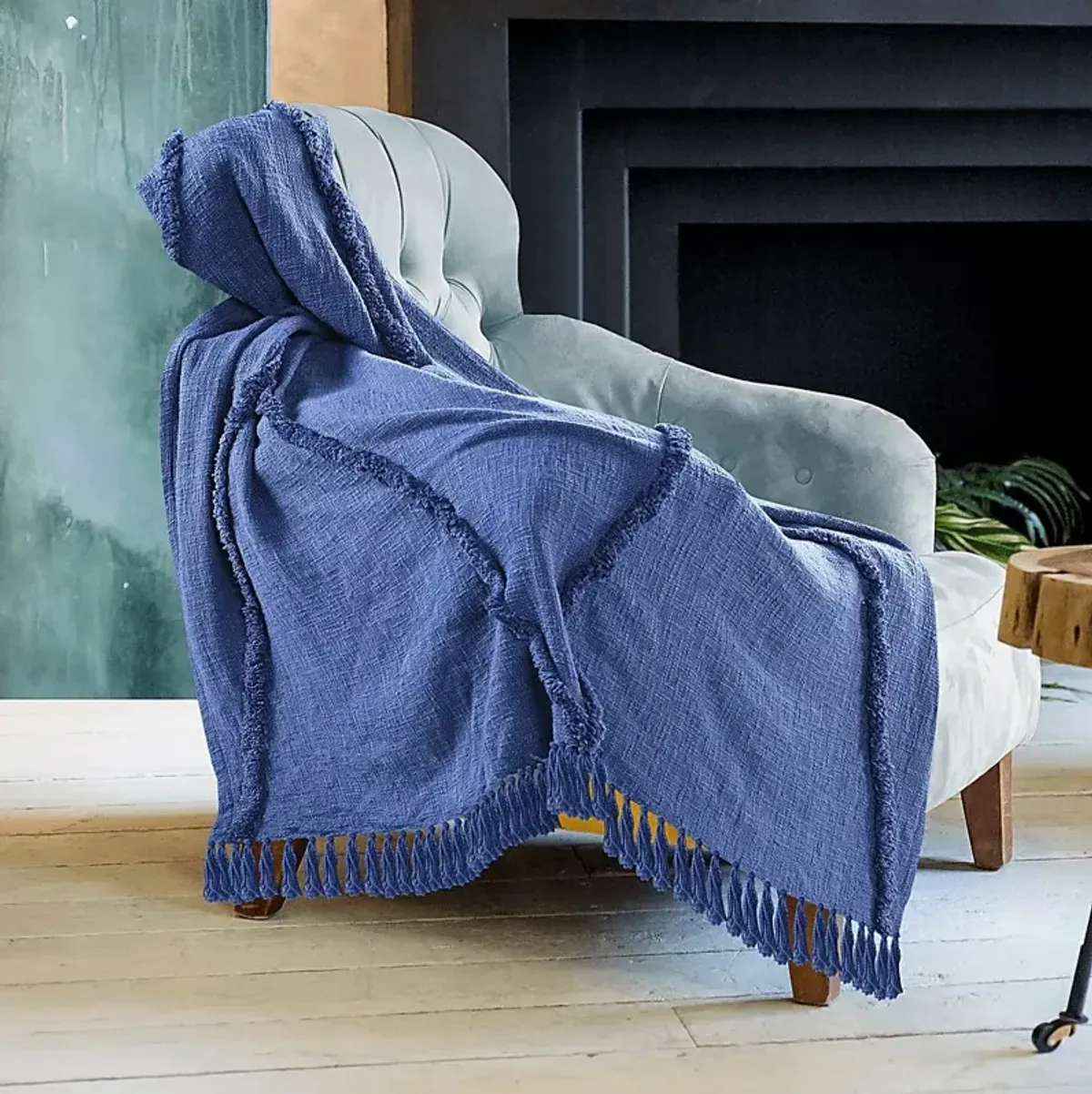 Peachwell Blue Throw Blanket