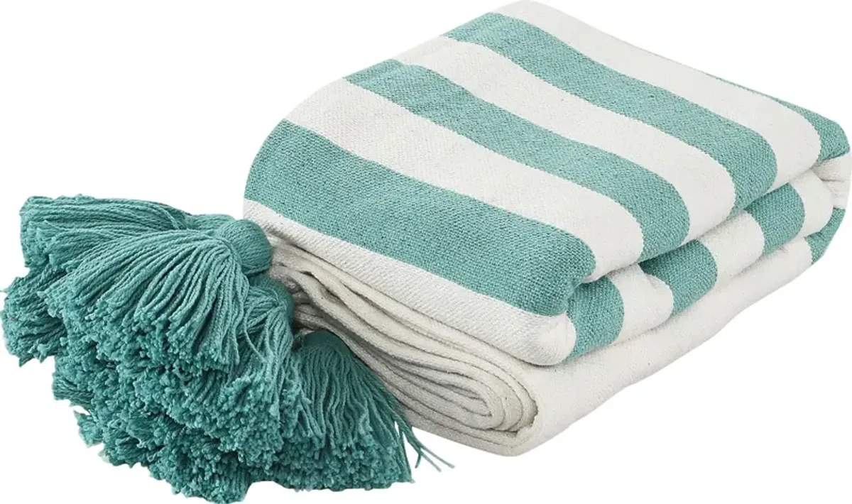 Olive Lane Aqua Throw Blanket