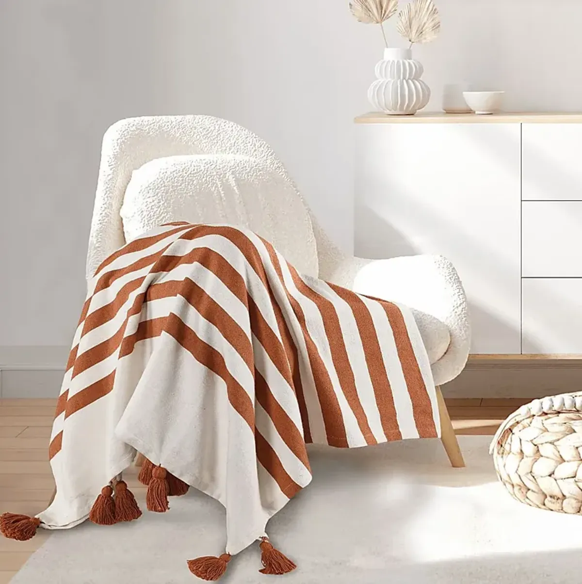 Olive Lane Orange Throw Blanket