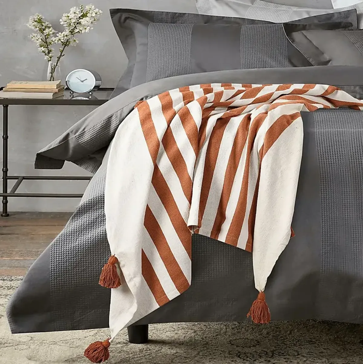 Olive Lane Orange Throw Blanket